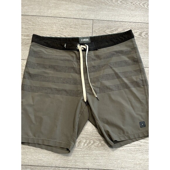 Linksoul Hybrid Shorts Mens 36 Green Gray Lightweight Swim Trunks Golf Preppy - Picture 1 of 9